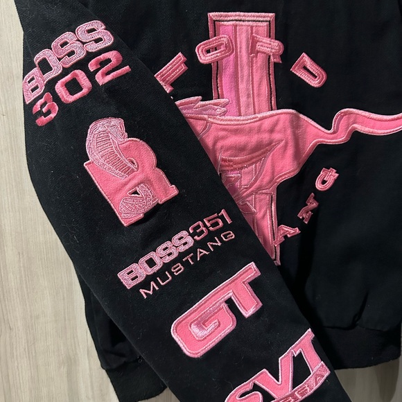 90s JH Racing Shelby Mustang Jacket Pink and Black - Picture 4 of 5